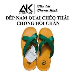 [ĐẶT TĂNG 1 SIZE] - Dép Thái chống hôi chân màu xanh lá cây