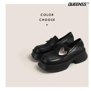 Giày Lười Da Đế Dày Thời Trang Dành Cho Nữ Đen