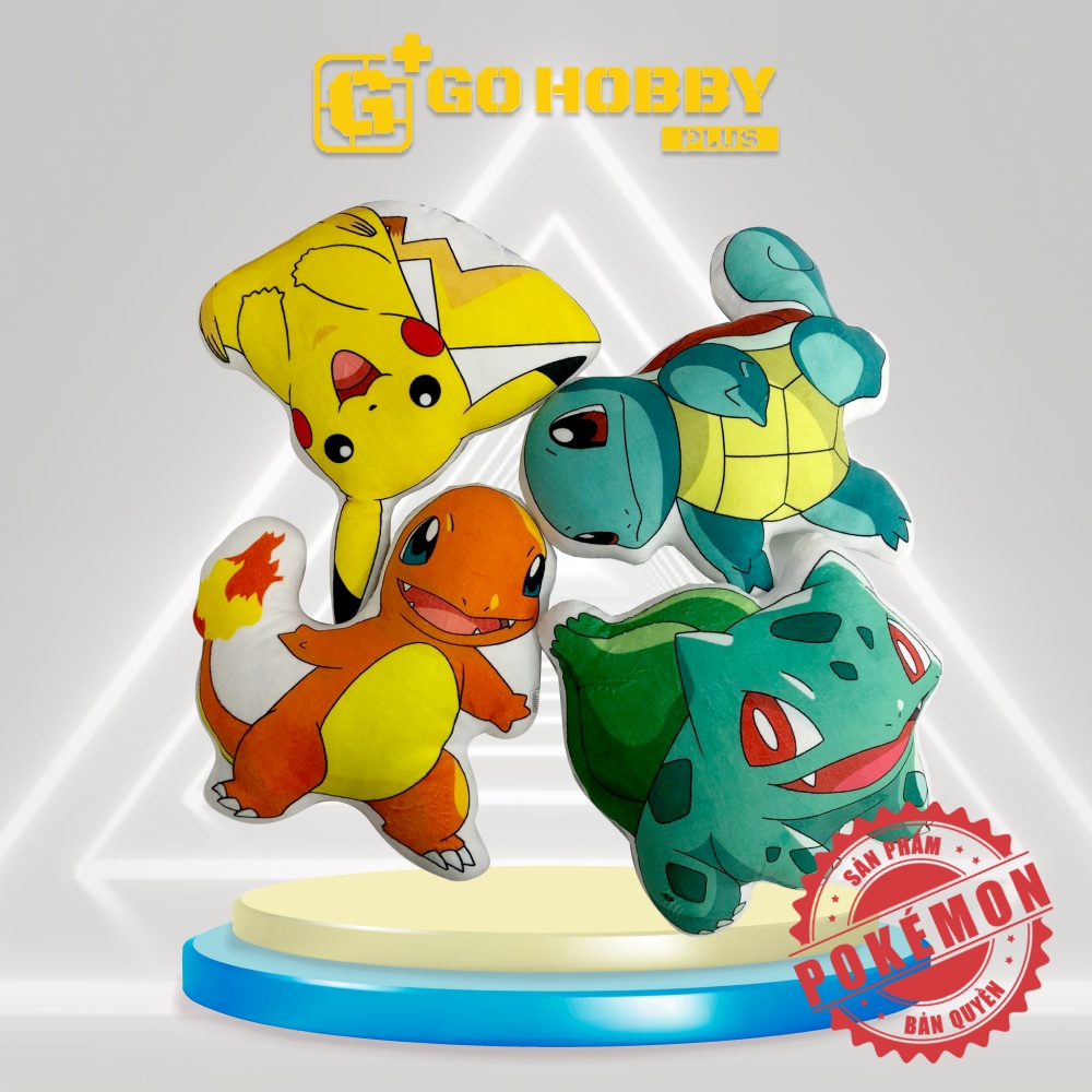 POKEMON | Gối tựa lưng Pikachu - Fushigidane - Hitokage - Zenigame