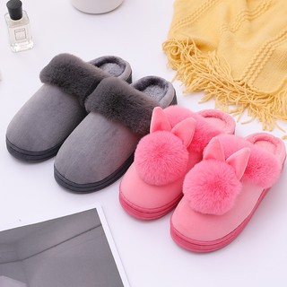 Dép cotton dày tai thỏ