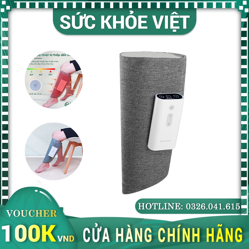 Máy Massage Bắp Chân HM-C23, Máy Mát Xa Giảm Mỡ Bắp Chân Xoa Bóp Chân, Có Rung, Túi Khí, Nhiệt Sưởi Nóng