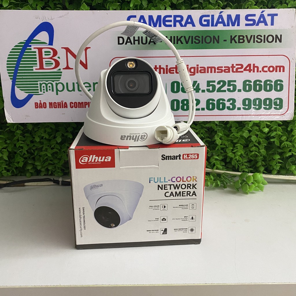 Camera IP Full color Dahua DH-IPC-HDW1239T1P-LED-S4 Full-Color 2MP dome camera có màu