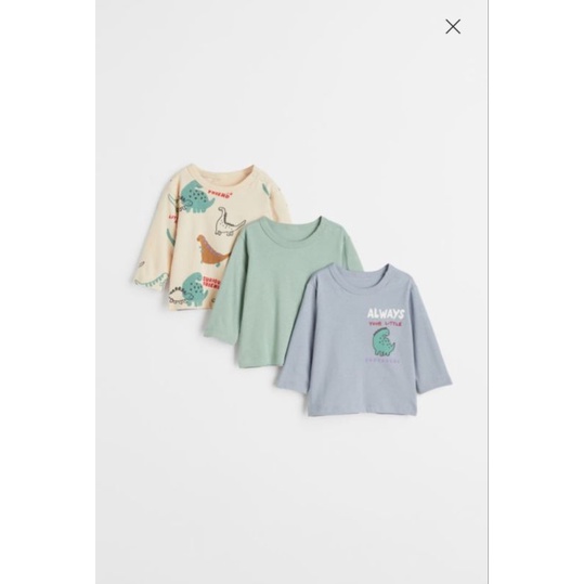 Set 3 áo cotton dài tay HM auth