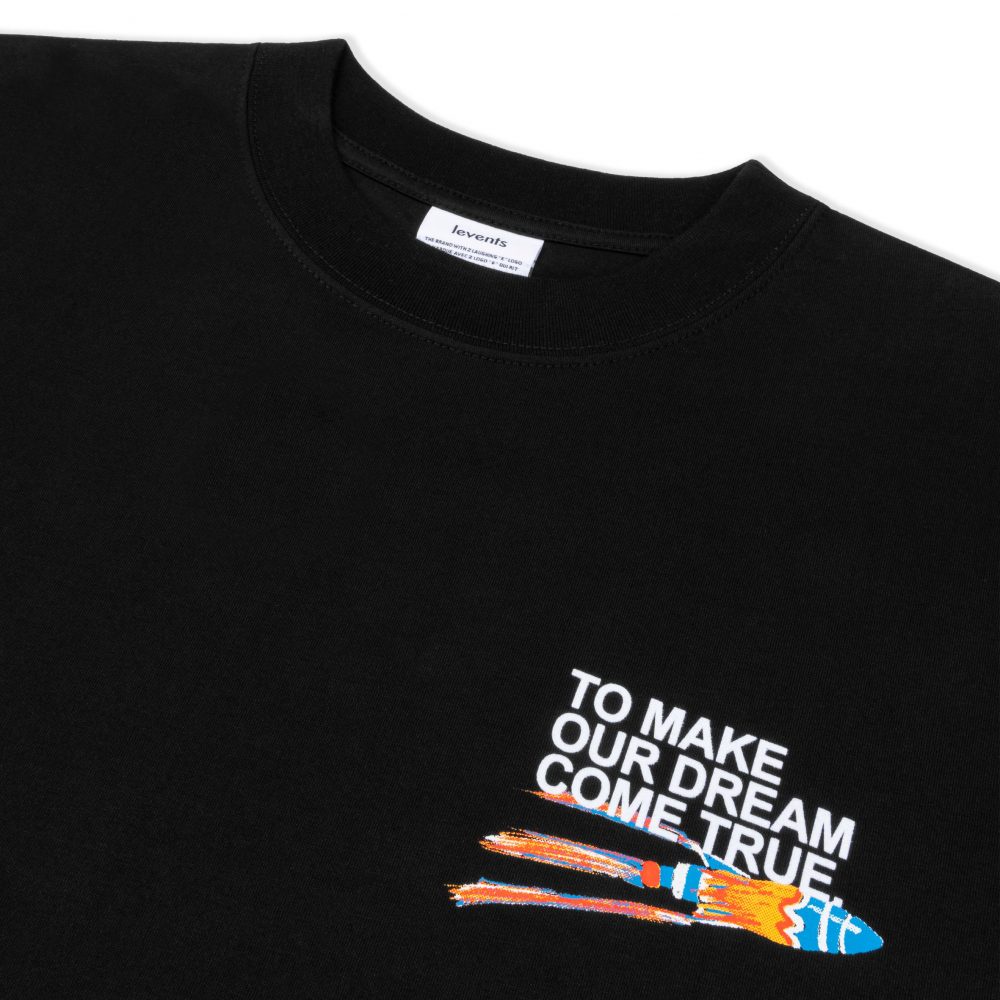 Áo Thun LEVENTS DREAM COME TRUE Black Nam, Áo Phông Levent Nữ Tay Ngắn Kiểu Lỡ Local Brand Form Rộng Unisex | 2tx.resell