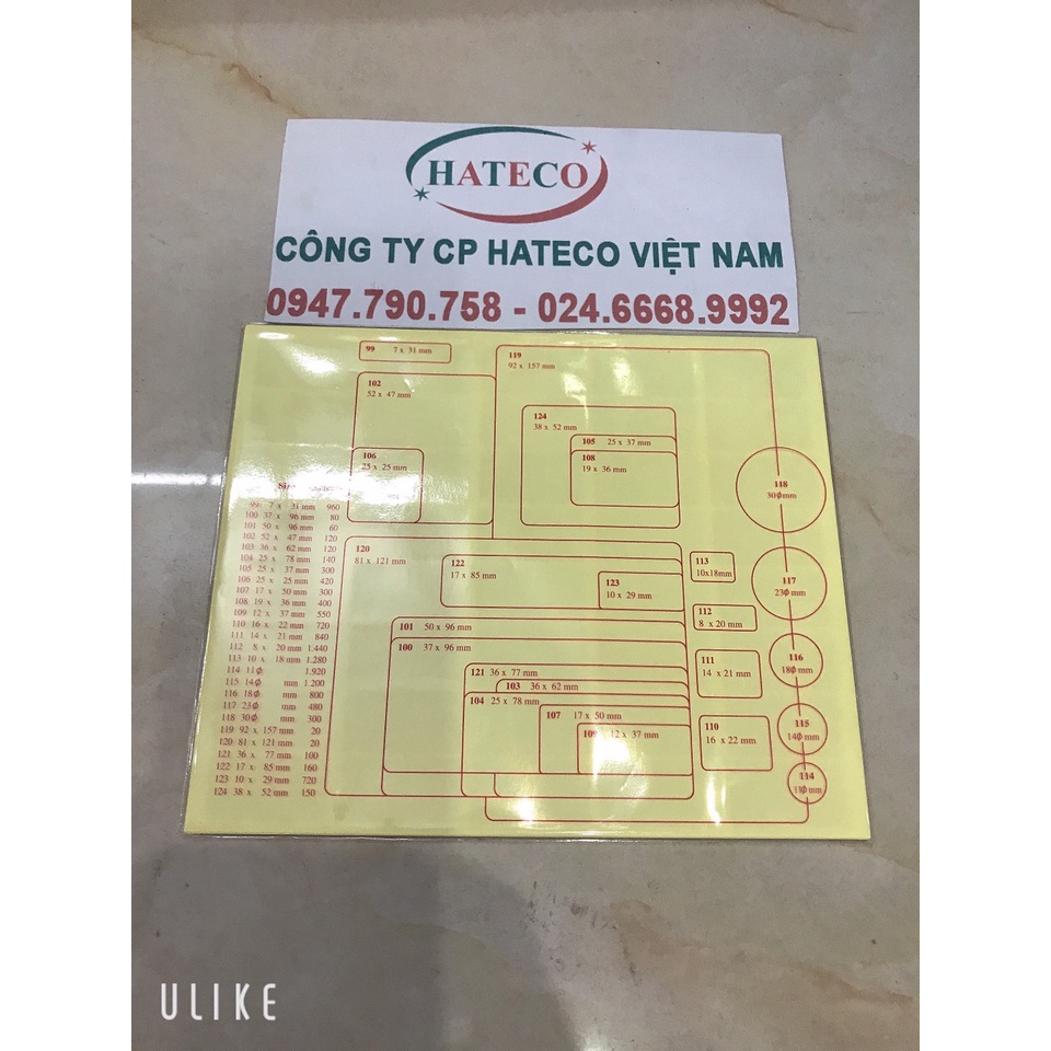 Giấy decal in mã vạch Tomy A5 108