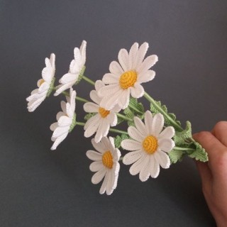 1 bông hoa cúc daisy handmade bằng len