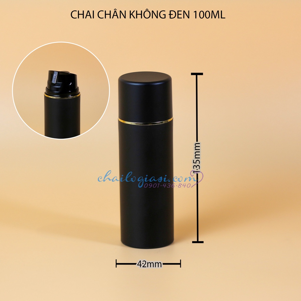 Chai chân không đen 100ml
