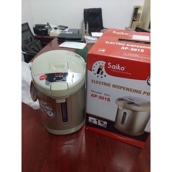 Bình Thuỷ Điện Saiko Dung Tích 3L-Có Đèn Báo Và Tự Động Ngắt Khi Sôi