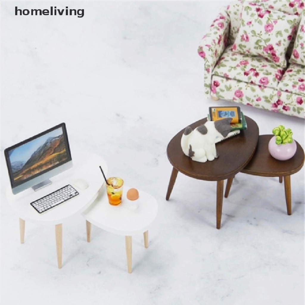 1 Set Mô Hình Bàn Máy Tính Tam Giác Trang Trí Nhà Búp Bê Tỉ Lệ 1: 12