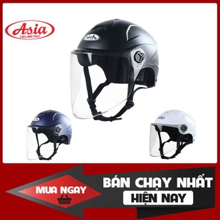 Mũ bảo hiểm có kính che mặt ASIA MT179 freesize kính màu khói trà