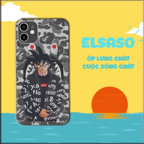 Ốp Lưng Iphone 6/6S PLUS táo khuyết A50 songoku khoác áo supreme truyện tranh manga cute bảo về camera ELSASO GOKPOD0003