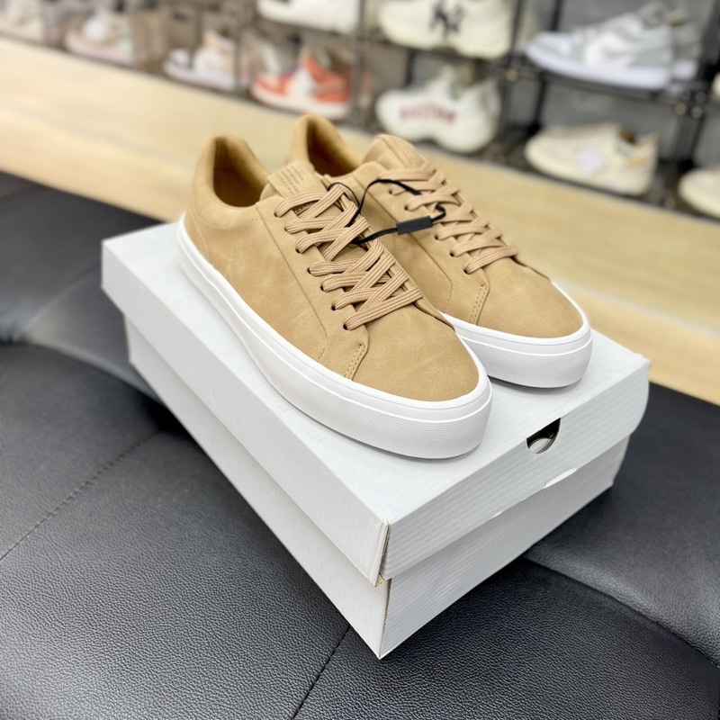 Giày da bò cao cấp dáng thể thao xuất xịn pull and bear màu nâu dành cho nam
