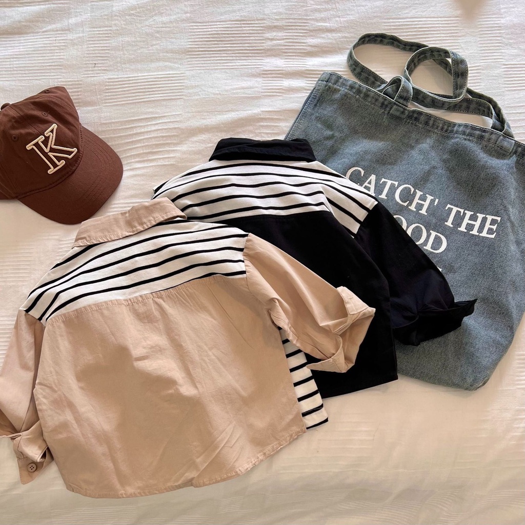 Áo Sơ Mi Korean Trẻ Em Cho Bé Trai Và Bé Gái Phong Cách Độc Lạ Chất Liệu Vải Đũi Thoáng Mát Heri Kids.