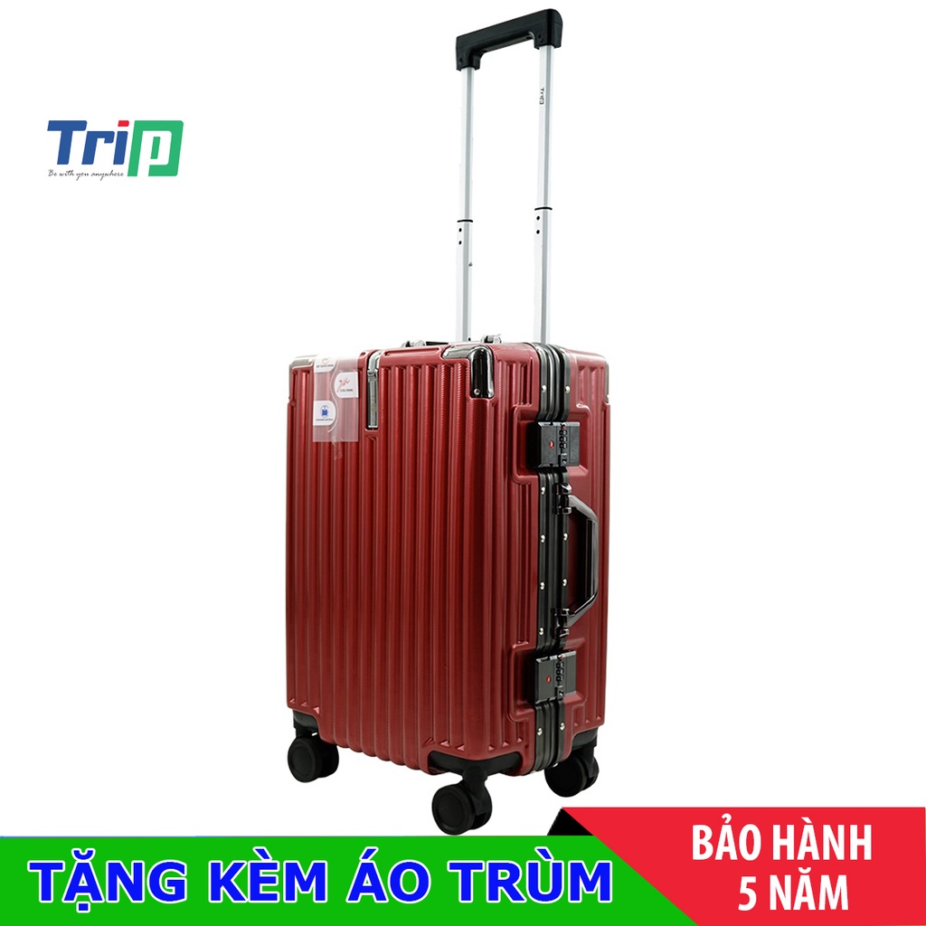 Vali khung nhôm nắp gập TRIP A91 size 20inch xách tay lên máy bay bảo hành