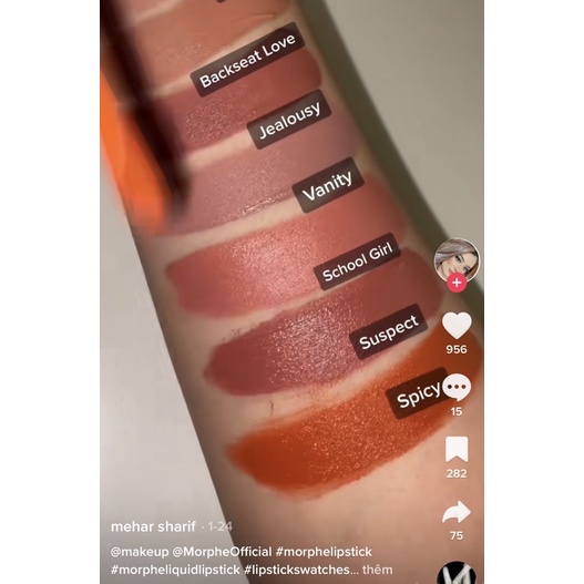 Son kem lì Morphe màu Spicy, Peanut, Nibble, Backseat Love …