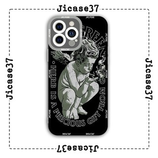 Ốp lưng iphone và samsung xiaomi oppo cạnh vuông Jicase tượng cậu bé 