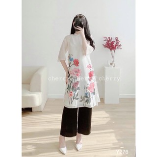 Áo dài cách tân nữ vải tơ organza y276