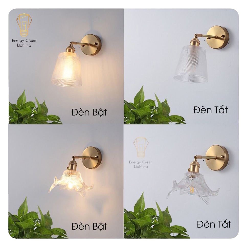 (Nhiều Mẫu) - Đèn Trang Trí Gắn Tường Energy Green Lighting DT-502 - Chao Thủy Tinh - Tô Điểm Thêm Vẻ Đẹp Cho Ngôi Nhà