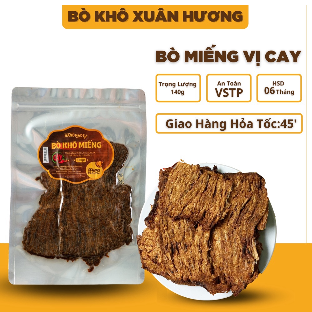 Bò Khô Miếng XUÂN HƯƠNG vị cay đặc biệt thơm ngon 140g