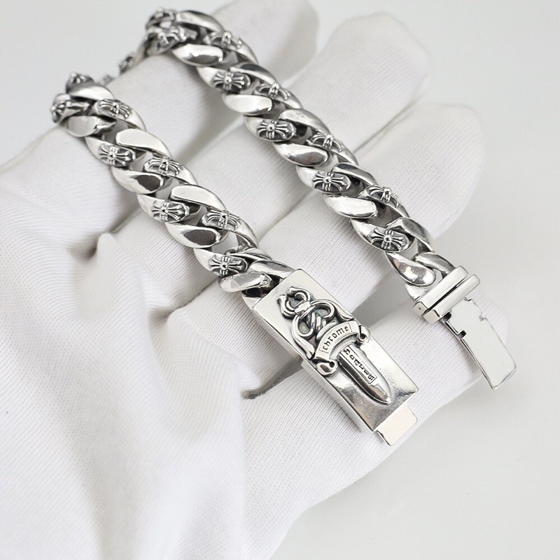 Vòng tay&Lắc tay nam cá tính bạc 925 cao cấp Chrome Hearts