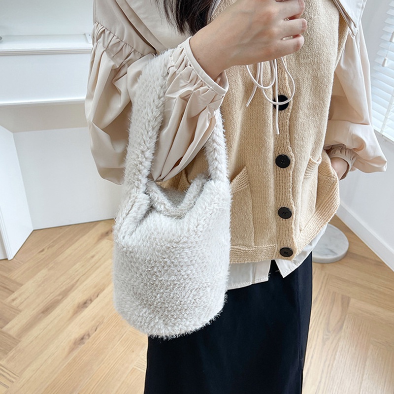 Ielgy niche Túi Xách bucket Phủ Bông Thiết Kế Di Động Cho Nữ