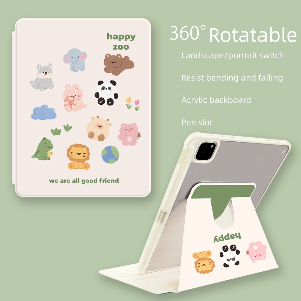 360° Bao Da Máy Tính Bảng Có Thể Xoay Cho IPad Air 5 4 3 / Pro 11 12.9 10.5 / 10.2 9.7 Inch Mini 10th 9th 8th 7th 6th 5th Giá Đỡ
