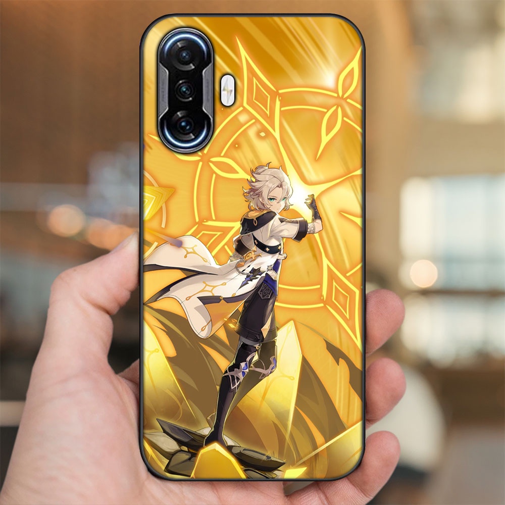 Ốp lưng Xiaomi K40 Gaming viền đen in hình Albedo Genshin Impact