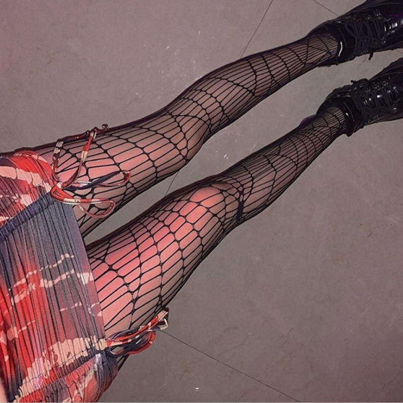 Youyo Quần Tất Lưới Rỗng Họa Tiết Mạng Nhện Phong Cách Gothic Halloween Dành Cho Nữ K