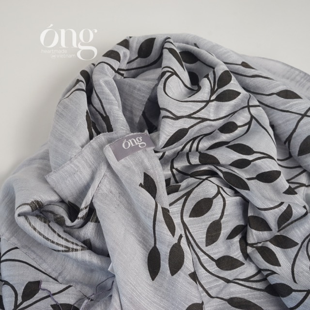 Khăn lụa, Khăn tơ tằm dệt tại Việt Nam, nhuộm màu An toàn, thương hiệu Óng silk,  Mã K33I