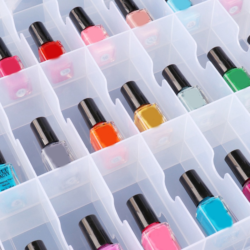 Hộp Đựng Dụng Cụ May Vá 2 Lớp 48 Ngăn Màu Trong Suốt Có Thể Điều Chỉnh Ốp