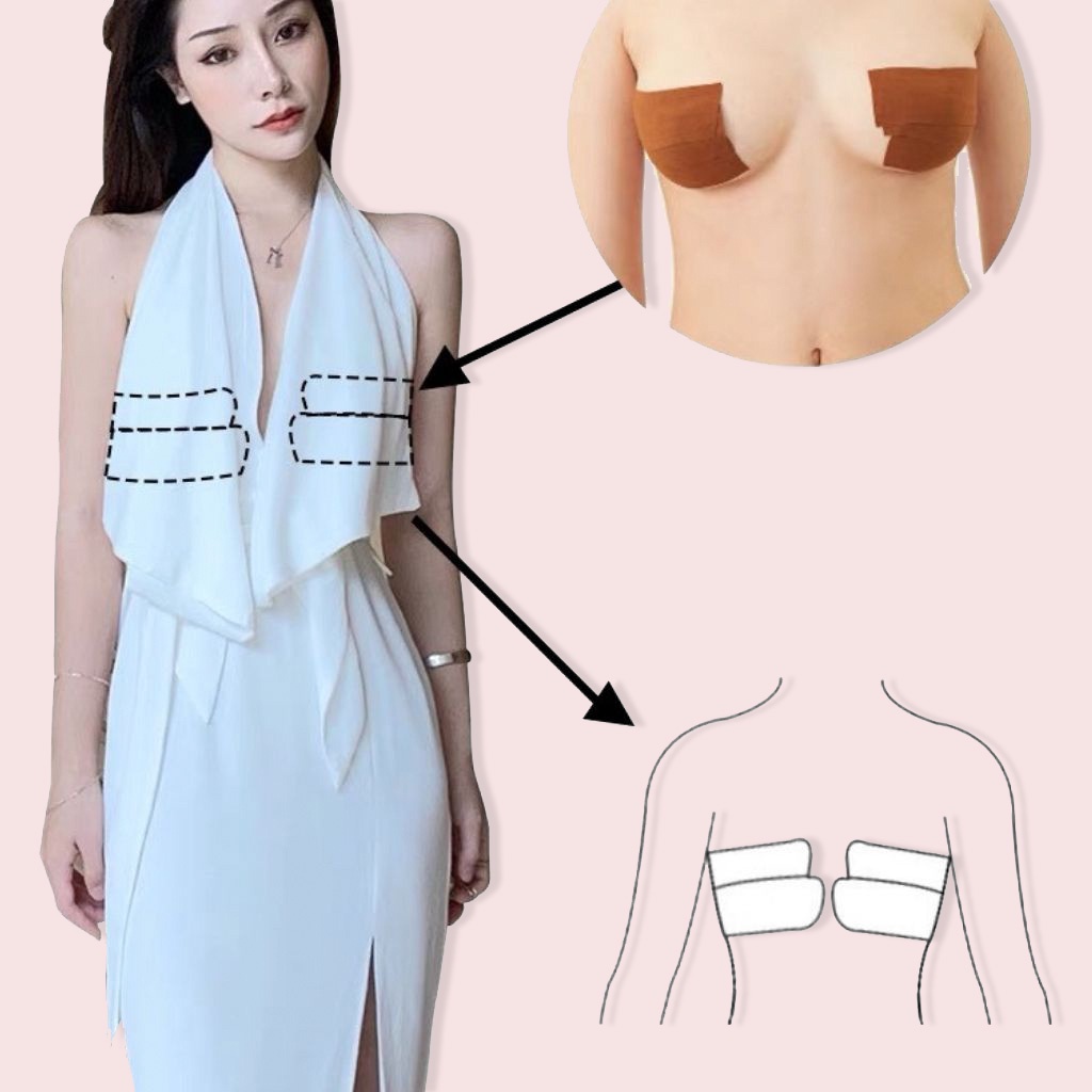 Áo miếng dán, cuộn dán ngực đa năng MiYours Fashion & More AD155 vải mỏng tàng hình, siêu chắc mặc hở vai hở lưng