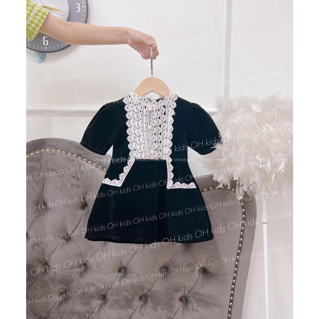 8-25kg váy nhung cổ bèo cho bé gái