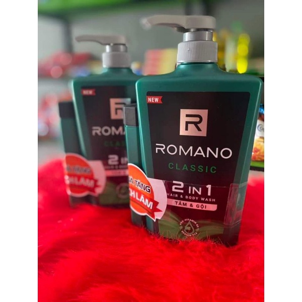Dầu gội Romano 650g tặng sữa tắm 150g