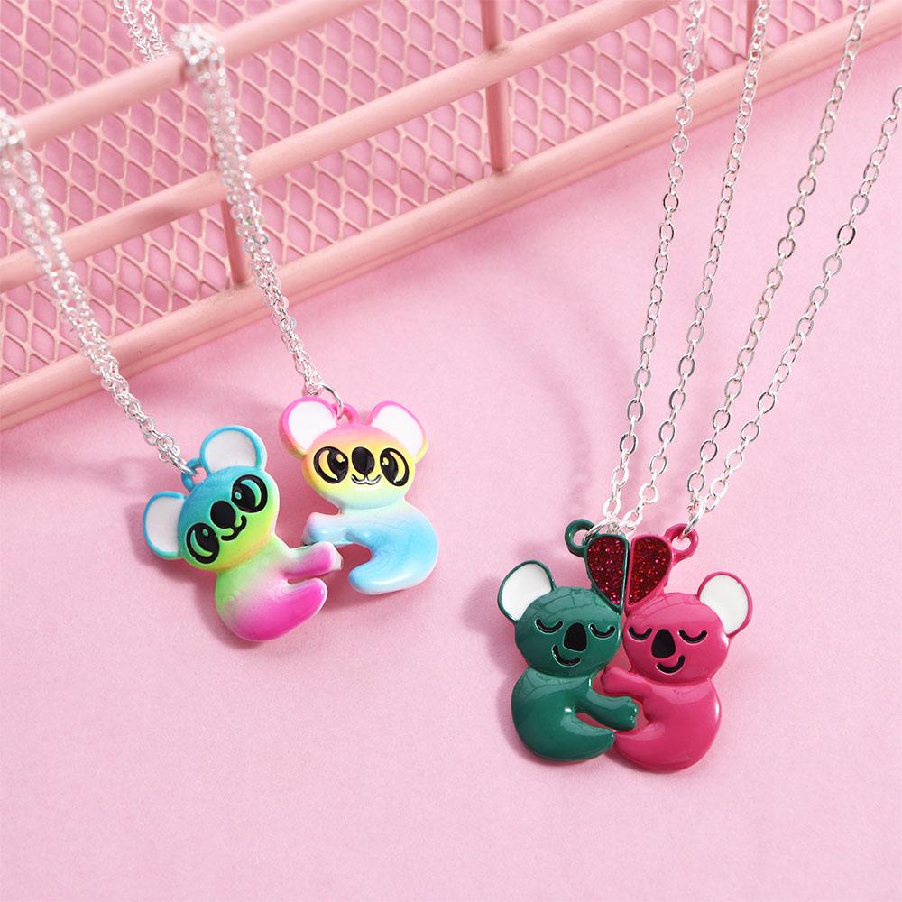 ANEMONE Vòng cổ Mặt Gấu Mèo Màu Gradient Ngọt Ngào Cho Bé Gái