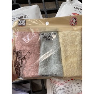 COMBO 3 KHĂN MẶT SỢI TRE/ SỢI SỒI 25cm*25cm