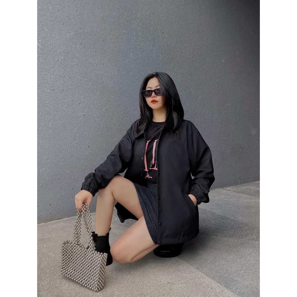 Áo khoác dù jacket trơn unisex local brand- Áo khoác 2 lớp Ullzang Basic có form rộng XL - LOUSI.SG