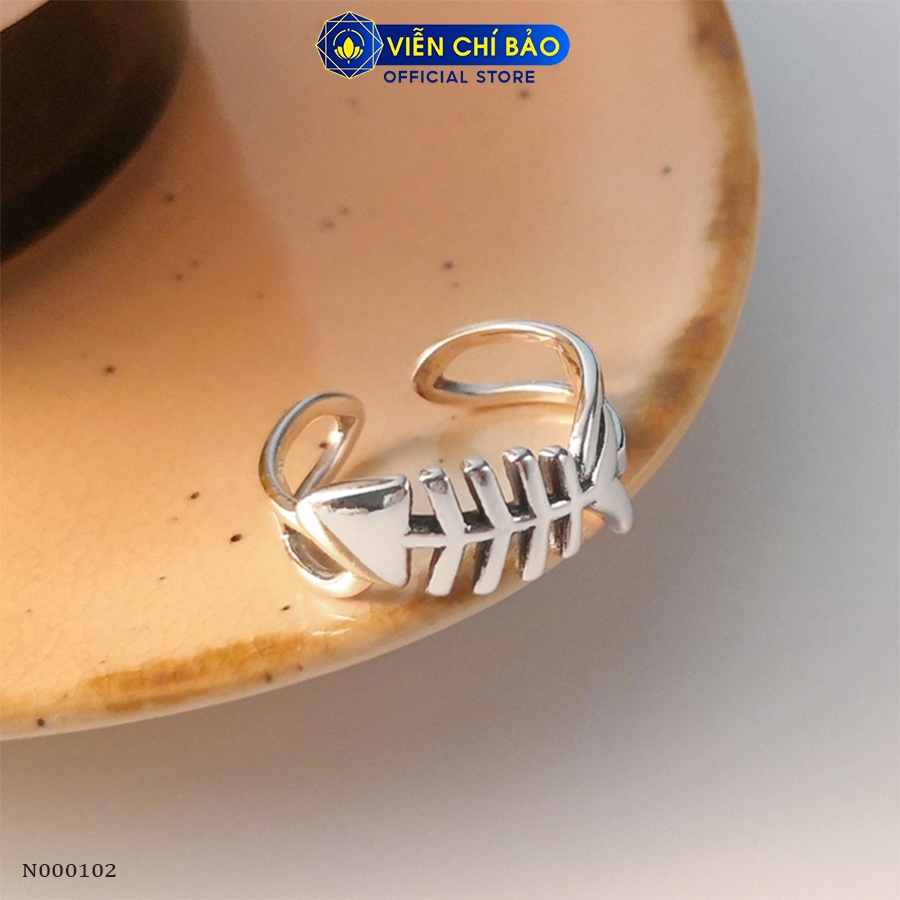Nhẫn xương cá chất liệu bạc Thái 925 thời trang phụ kiện trang sức nữ Viễn Chí Bảo N000102