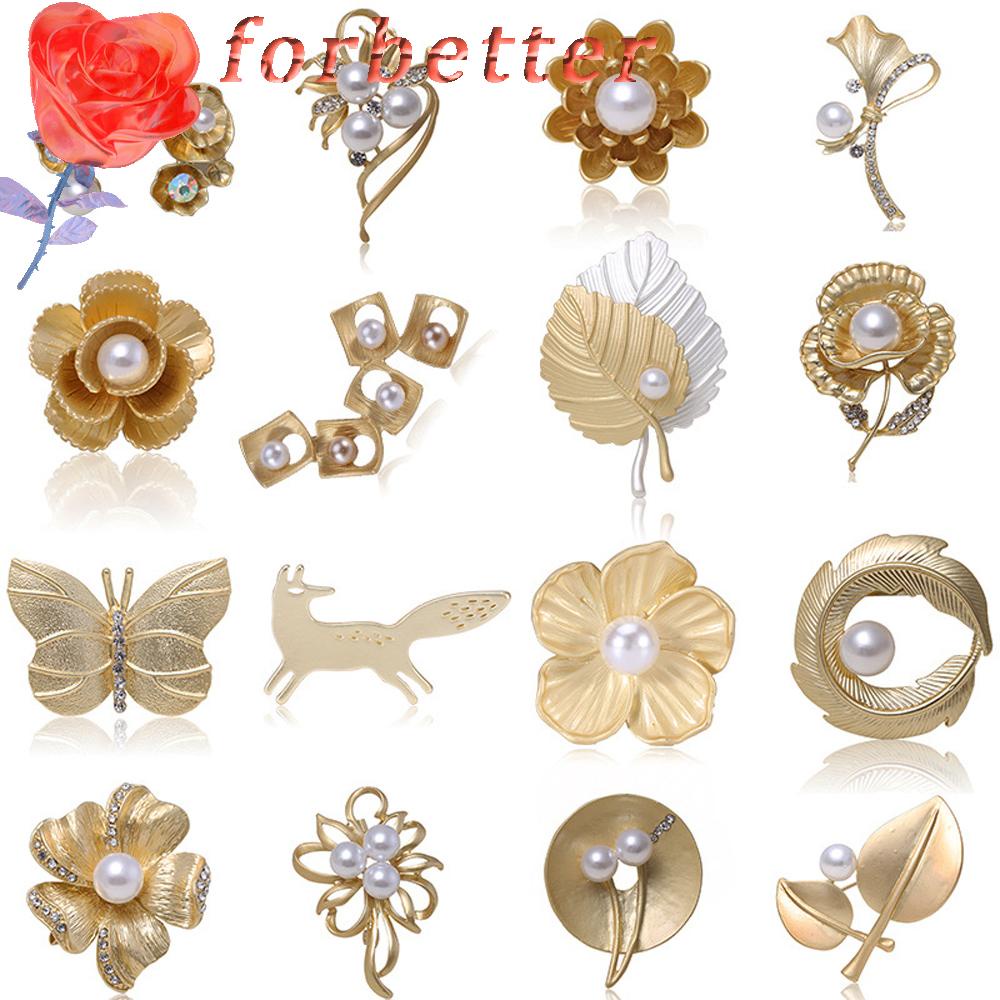 Phiên Bản Hàn Quốc FORBETTER|Ghim Cài Áo Hình Hoa Đính Ngọc Trai|Nơ Lá Tùy Chỉnh Lông Vũ / Nhiều Màu