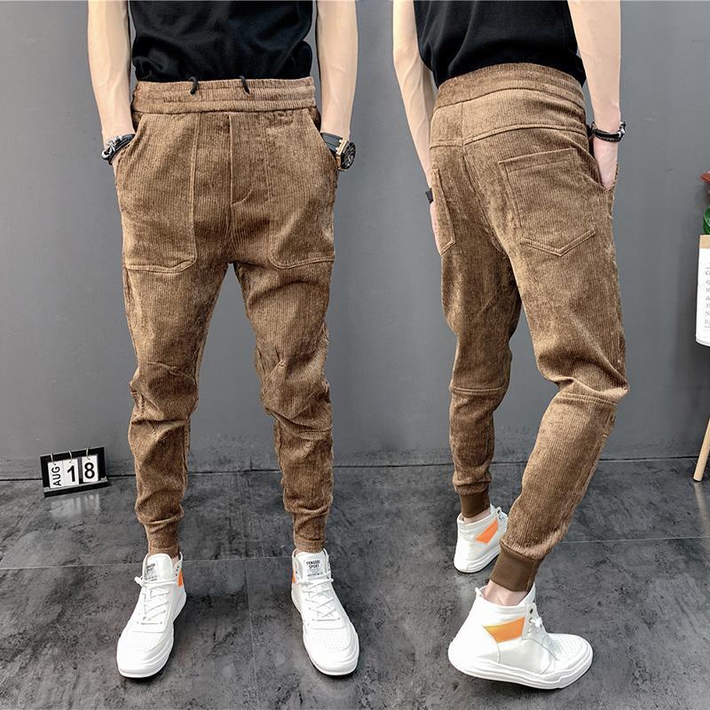 Quần Dài Nhung Kẻ Dáng Ôm Phong Cách Hàn Quốc Giản Dị Dễ Phối Đồ Dành Cho Nam