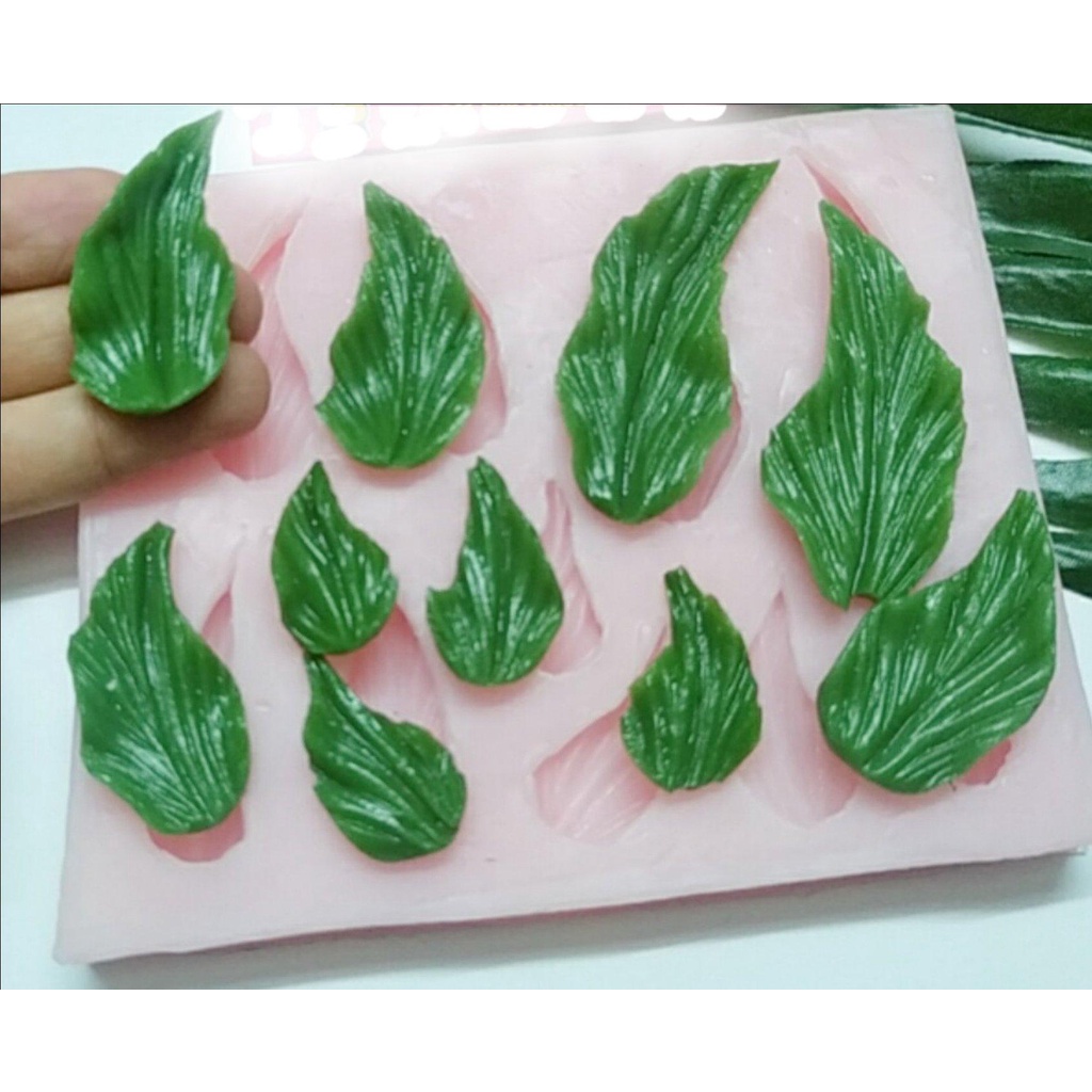 00363K11_Khuôn silicon Lá và Hoa loa kèn làm rau câu 4d