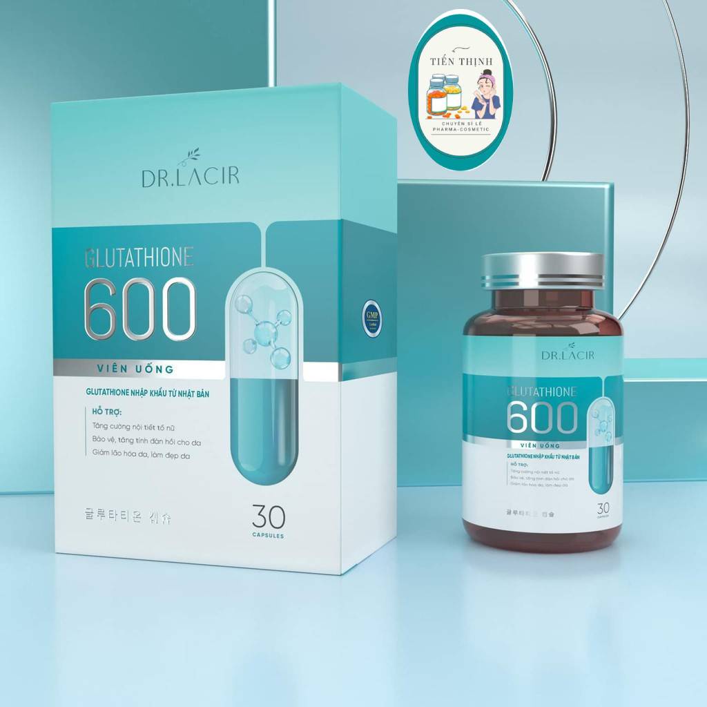 Viên Uống Trắng Da Mờ Nám Giảm Nếp Nhăn GLUTATHIONE 600 ĐR LACIR Hàng Chính Hãng - Hộp 30 viên