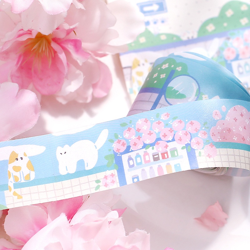 Idako idako  băng keo washi sức sống lớp sao băng vẽ tay sticker anime động vật dễ thương hôm nay nhẹ nhàng dễ thương DT108