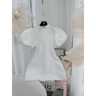 ĐẦM CỔ TÀU PHỐI NÚT TAY PHỒNG