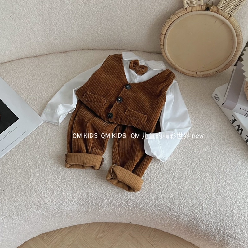Set công tử nhung 4 chi tiết cho bé trai