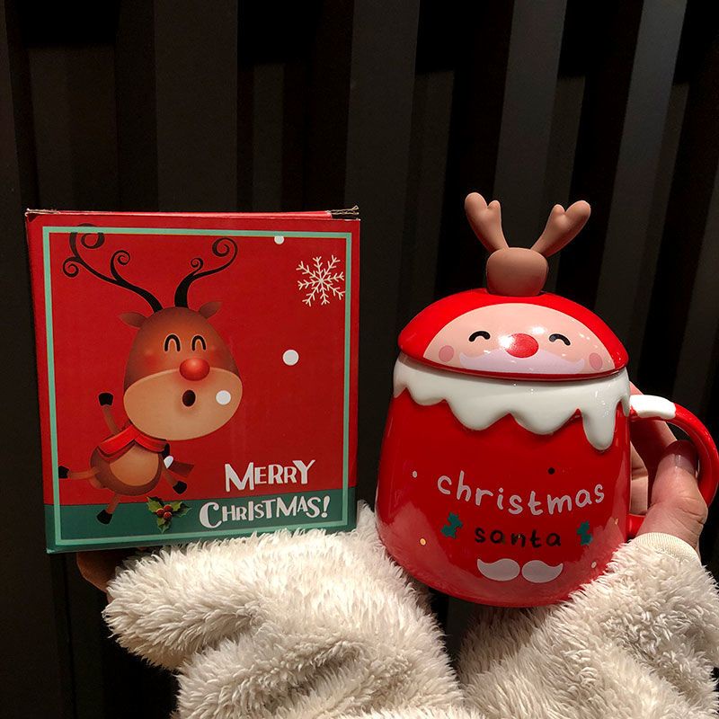 Cốc Sứ Uống Cà Phê In Hình Ông Già Noel Hoạt Hình