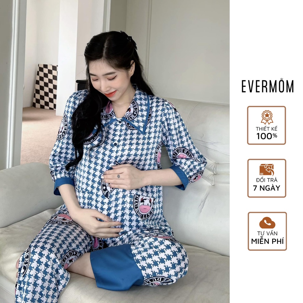 EVERMOM | Bộ quần áo bầu kết hợp sau sinh Pijama lụa
