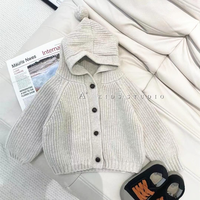 Áo Hoodie Đính Banh Lông Dễ Thương Cho Bé