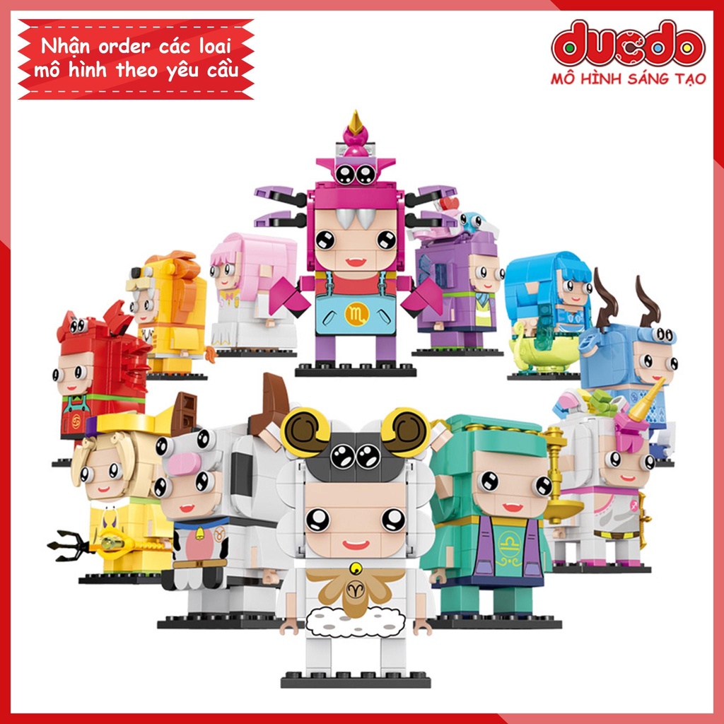 Bộ Brick Headz 12 cung hoàng đạo - Đồ chơi Lắp ghép Minifigures Mô hình Mini BrickHeadz FC8249-8260
