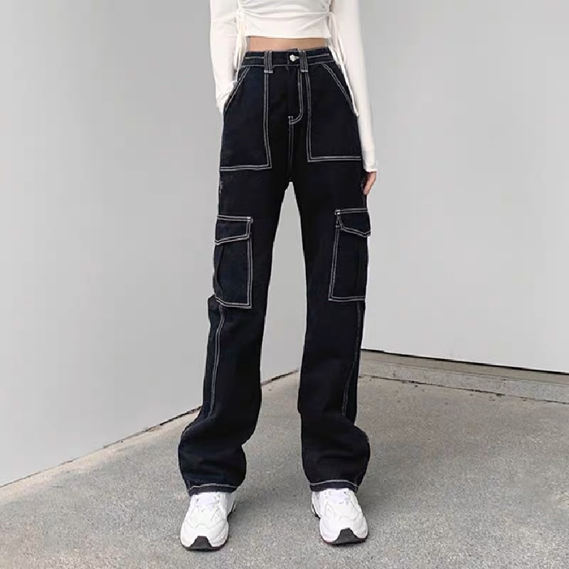 Quần jeans túi hộp cargo pants giống Jennie Blackpink