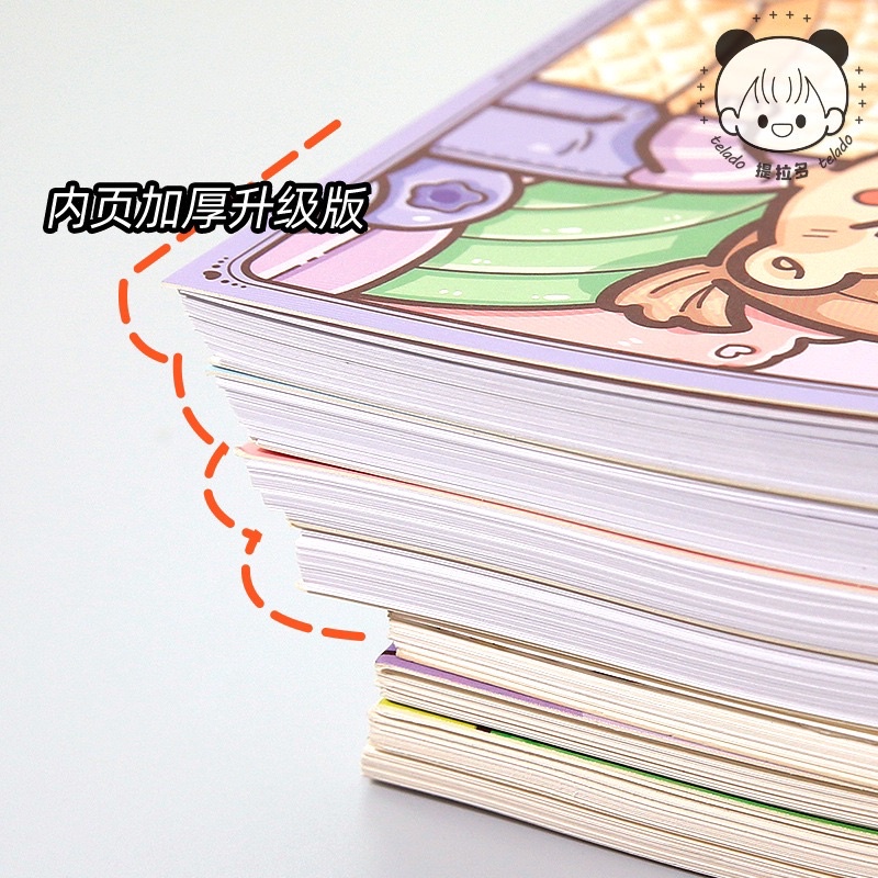 Sổ Chiết Washi Sticker Lò Xo 40 Tờ Hình Cô Gái Đáng Yêu